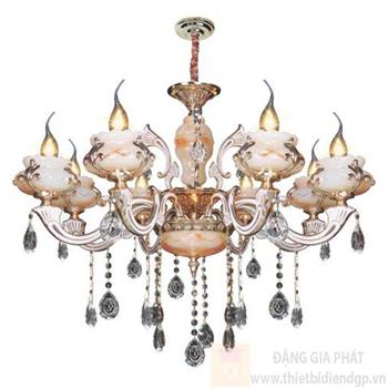 Đèn chùm nến Ø800*H600+400, E14*8 lamp, 23 large crystals K9 NC 7076/8